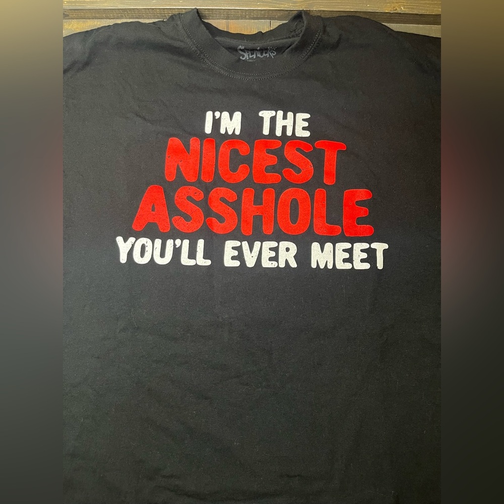 Mens 2XL Graphic Tshirt Spencer’s Brand Nicest a******* You’ll Ever Meet